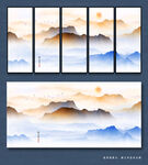 云雾山水画