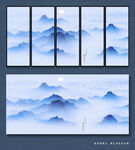 云雾山水画