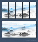 国画水墨山水画