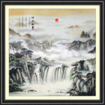 方形山水画
