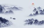 中国风客厅最新山水 TIF分层