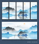 水墨山水背景墙