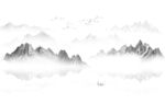新中式水墨山水风景画