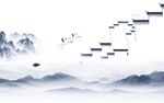 意境客厅中式山水 TIF分层