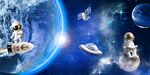 星际空间站宇航员背景墙