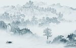高清 客厅意境山水 TIF分层