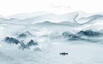 现代中式背景山水 TIF分层