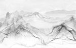 现代 客厅山水背景 TIF分层