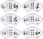 传统美德勤学思仁礼和标语展板
