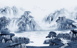 最新高端山水背景 tif分层
