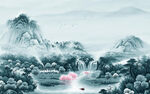 中国风意境客厅山水 TIF分层