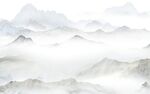 简约现代水墨客厅新中式背景墙