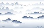 中式 电视山水背景 TIF分层