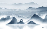 高档电视山水背景 TIF分层