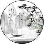 圆形山水画