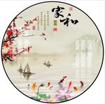 圆形山水画