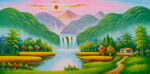 油画山水