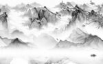 简约 灰色意境山水 TIF分层