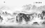 灰色客厅画山水图 tif分层