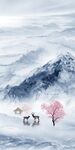 大气 墙画玄关山水 TIF分层