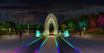 广场景观雕塑喷泉亮化夜景灯光
