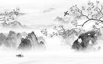 现代电视背景山水 tif分层