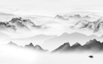 新中式客厅山水背景 TIF分层