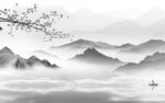意境 客厅山水背景 TIF分层