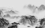 国画现代风简约山水 tif分层