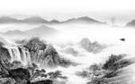 高档现代简约山水 tif分层