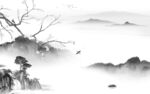 背景墙灰色高清山水 tif分层