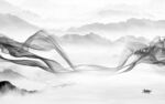 水墨灰色高清山水 tif分层