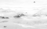爆款高档灰色山水 tif分层