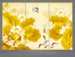 荷花九鱼图