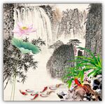 荷花装饰画