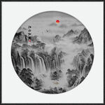 圆形山水画