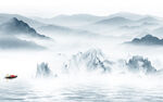 中国风客厅简约山水 TIf分层