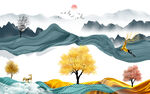 人气现代意境山水 tif分层