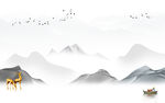 高端现代意境山水 tif分层