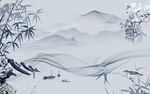 竹子现代意境山水 tif分层