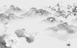 新款高端灰色山水 tif分层