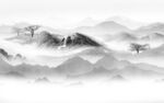 中国风灰色客厅山水 TIf分层