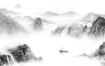 背景墙最新灰色山水 TIF分层