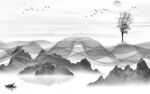电视现代灰色山水 TIf分层