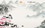 背景墙意境客厅墙画 Tif分层