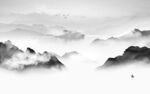 意境灰色客厅山水 Tif分层
