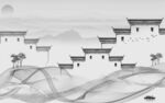 新品新款灰色山水 Tif分层