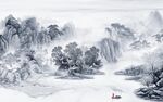 蓝色风景画新山水 TIf分层