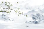 简约花鸟背景墙