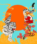 国潮风插画白虎